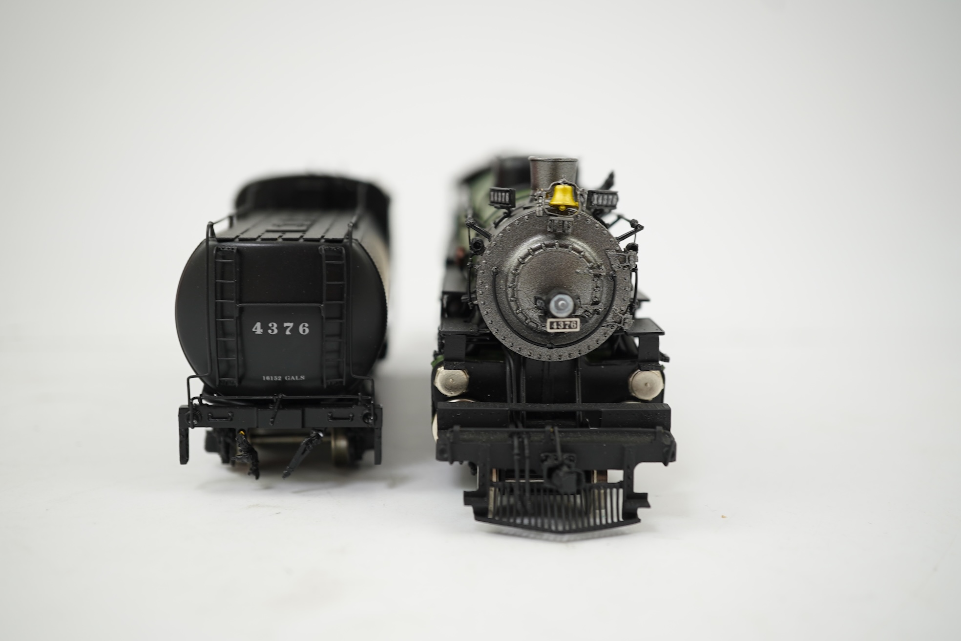 A boxed HO gauge Key Imports model of Southern Pacific Lines MT-5, 4376, 4-8-2 tender locomotive, powered for two rail operation.